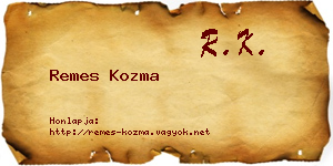 Remes Kozma névjegykártya